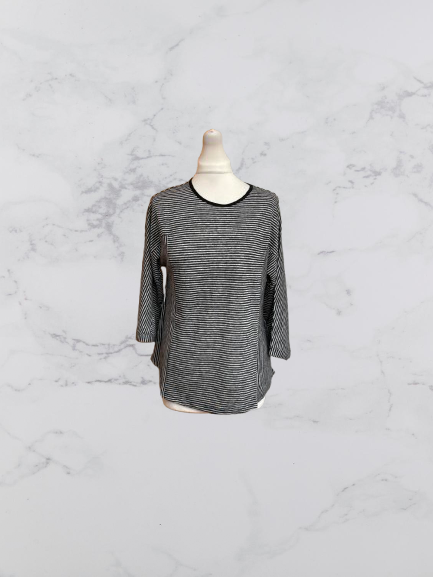 Wrap London Linen 3/4 Sleeve Top Colour Graphite Size 10