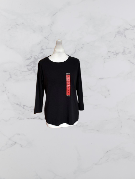 Kirkland Signature Ladies Cotton Slub Tee Size M Colour Black