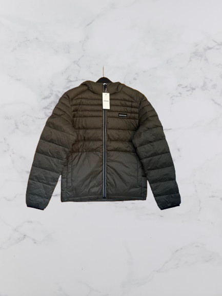 Jack & Jones Lightweight Hooded Puffer Jacket Colour Dark Green Size S