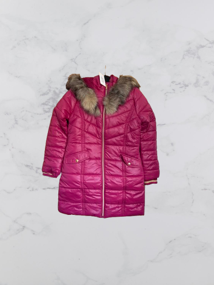 V by Very Girls Pearlized Hooded Half Fur lined parka jacket Size 13 Years